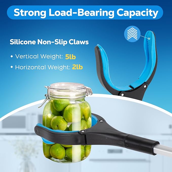 Grabber Reacher Tool - 32” Extra Long Foldable Gripper and Reaching Tool - Heavy Duty Pick Up Stick Grabbers for Seniors, Trash, Surgery Recovery Must Haves Gifts (Blue+Orange 2P)