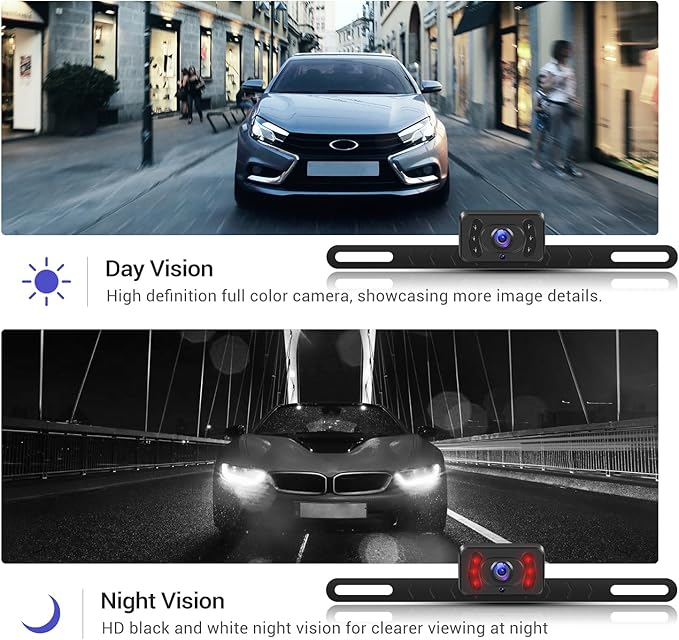 Hikity Wireless Backup Camera 5 Inch Rear View Camera Monitor Kit-Digital Stable Signal, DIY Guide Lines, IP69 Waterproof, Super Night Vision, Wireless Reverse Camera for Cars